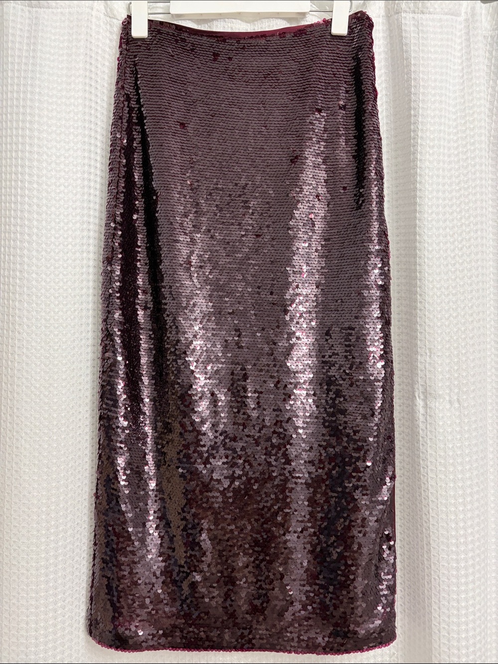 Sequined Maxi Skirt in Deep Burgundy/ Size 4